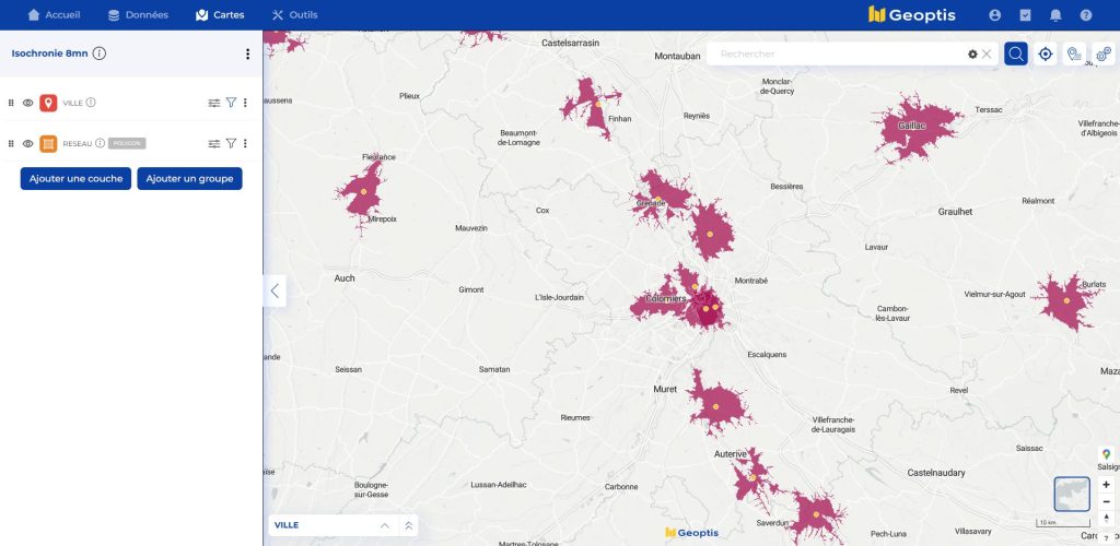 calculer un isochrone
