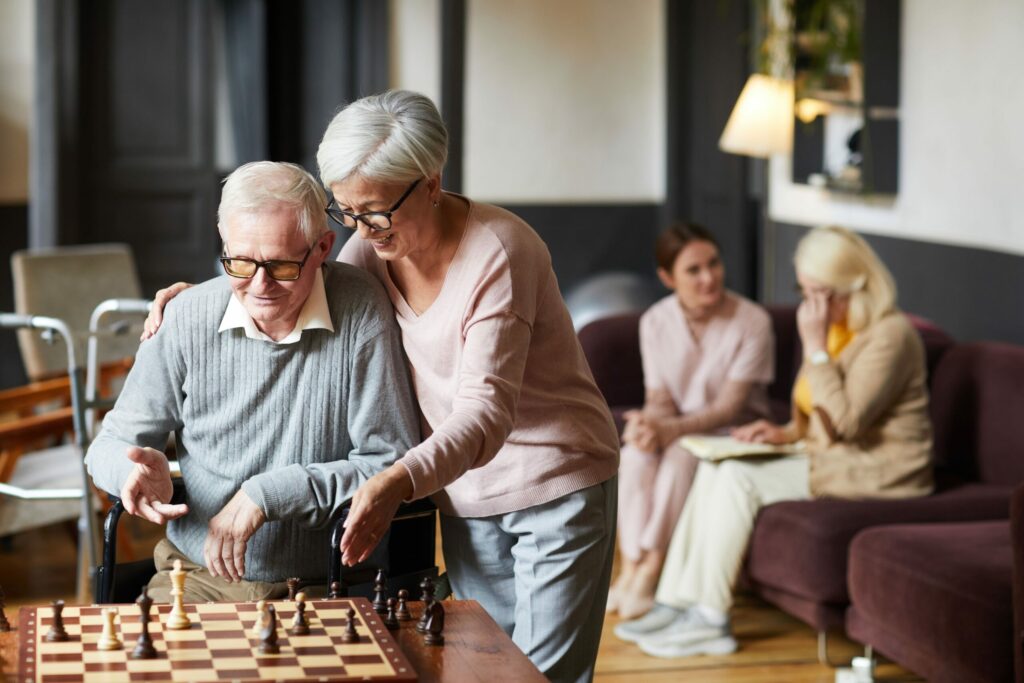 silver economy, people playing chess