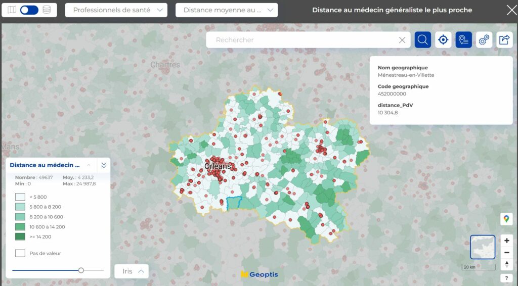 distance medecin generaliste le plus proche
